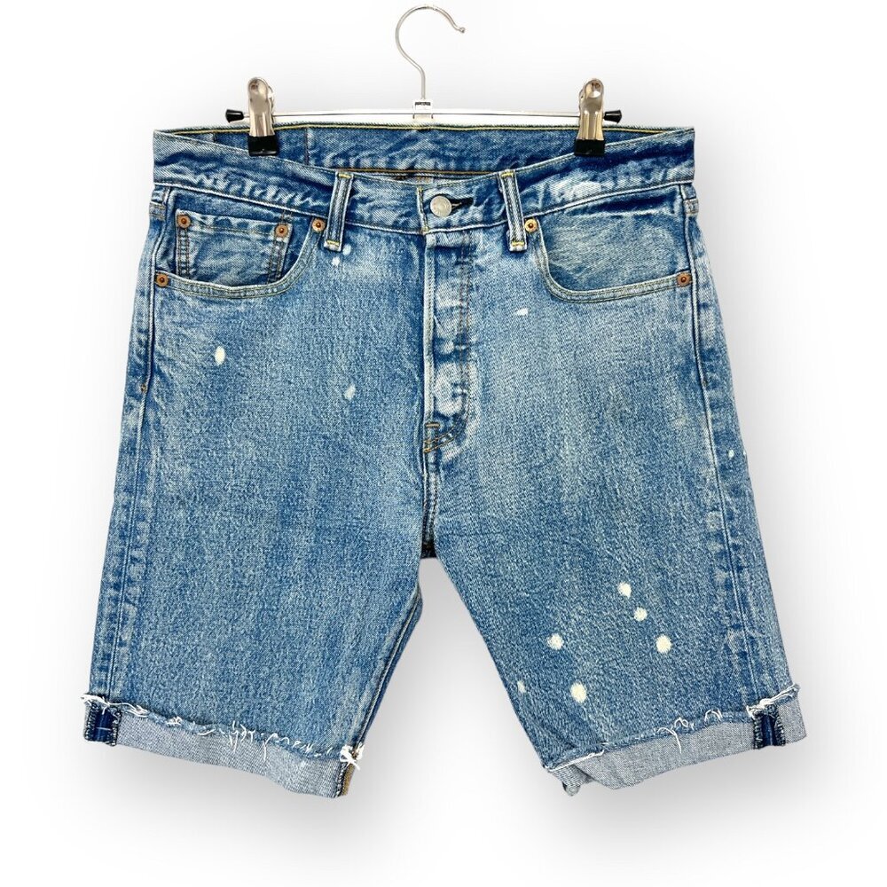 Levi's 501 CT Mens Blue Denim Jeans Flat Front Mid Rise Bermuda Short Size 31